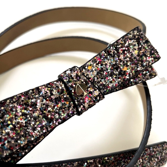 NWT Original KATE SPADE Glitter Bow Leather Belt KS2100663C 3/4\